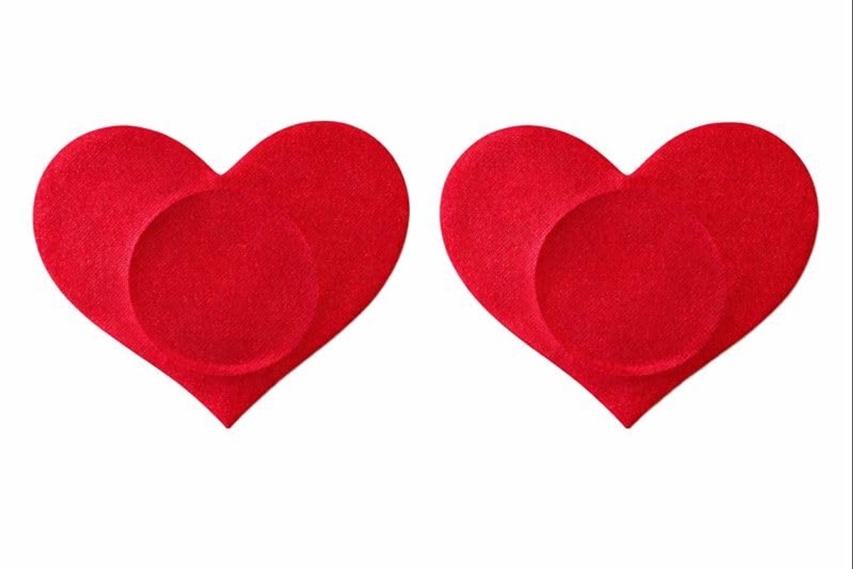 Okado Tepelstickers Hartje Rood – 1 Paar Nipple Covers – Lingerie Accessoire voor Valentijn, Date Night en Fotoshoot