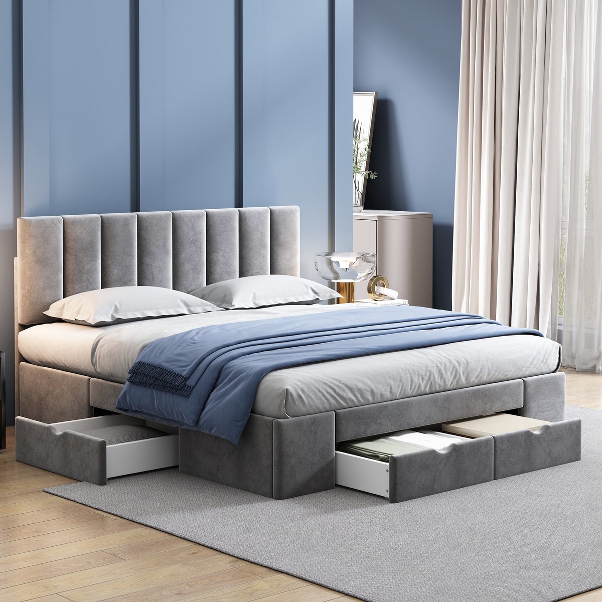 REDOM Stapelbed – 90x200 cm – Met opbergtrap & uitschuifbed – Kledingkast & legplanken – Grenenhout & MDF – Wit