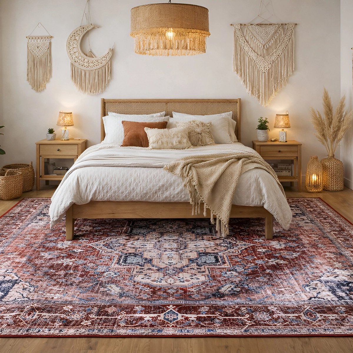 Lavandoux - Vloerkleed - Berkane - Terracotta en Blauw - 160 x 230 cm