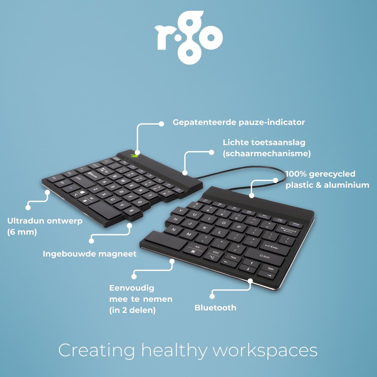 R-Go Split Break - Ergonomisch Toetsenbord Bluetooth thumbnail 2
