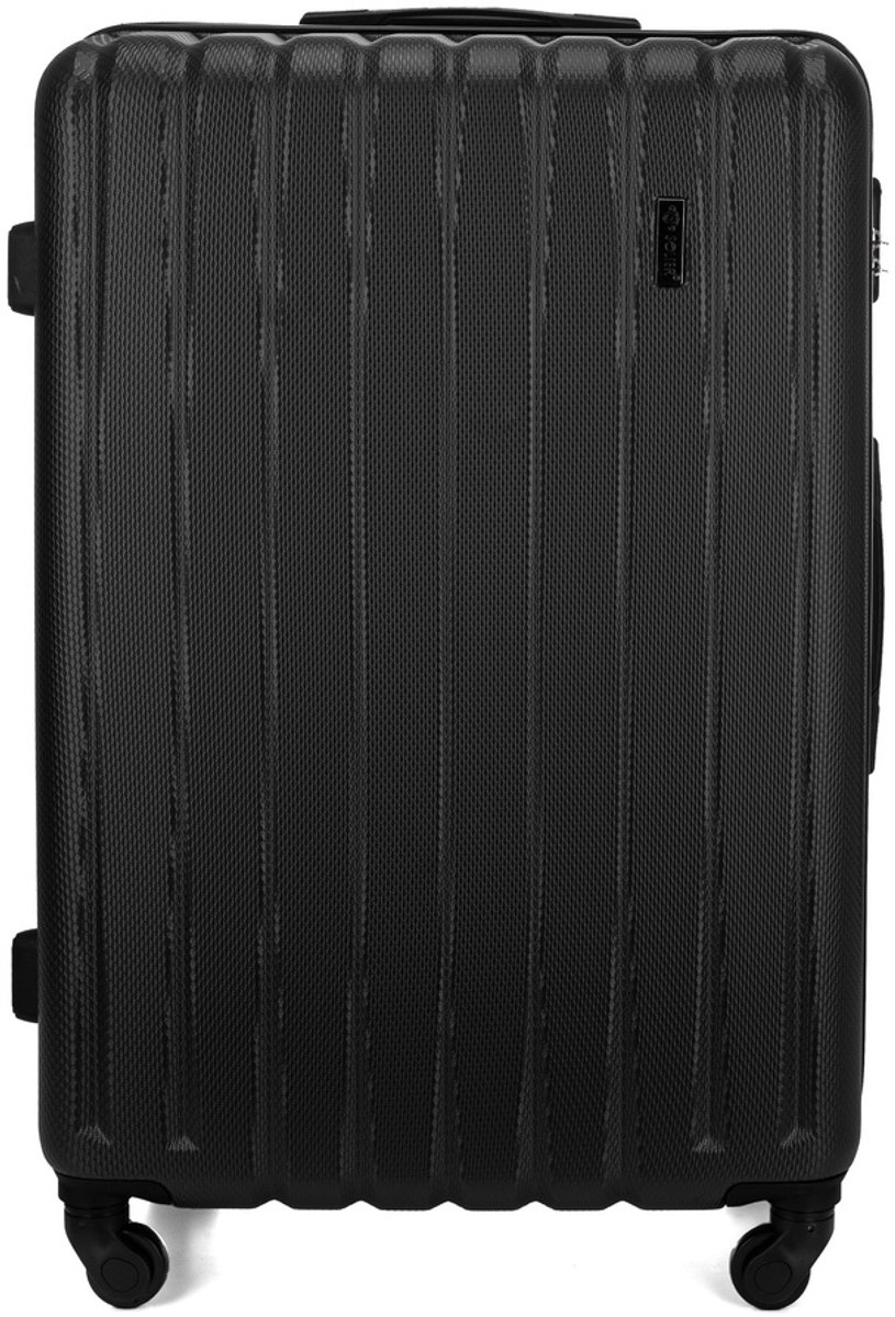 Solier STL902 - Reiskoffer middelgroot M 22 inch - Hardcase ABS Plus - Cijferslot - 4 zwenkwielen - Zwart