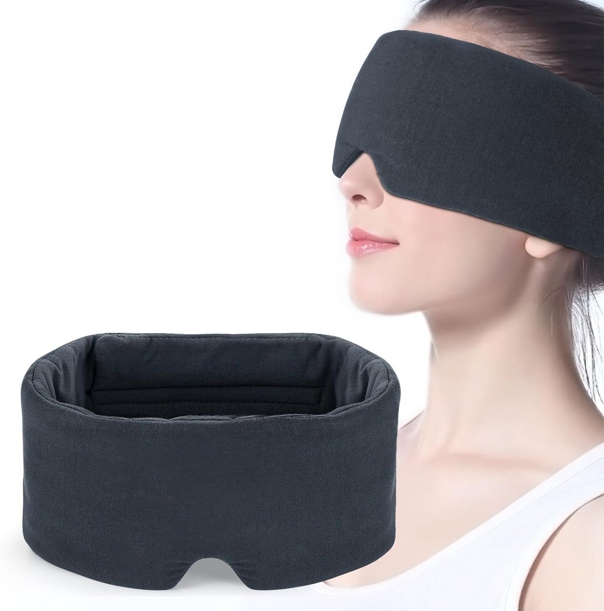 Zacht en Lichtblokkerend Slaapmasker - Volledig Verstelbaar Oogmasker voor Thuis en Reis