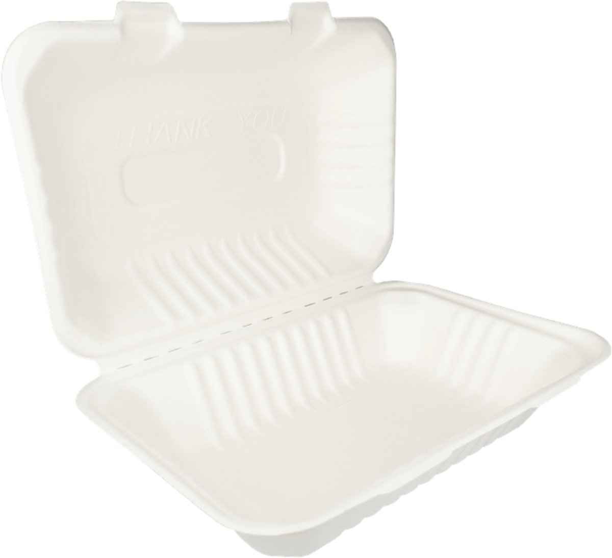 Menubak 1-vaks Suikerriet – 230 x 155 x 83 mm – PFAS-vrij – Biologisch Afbreekbaar – 50 stuks