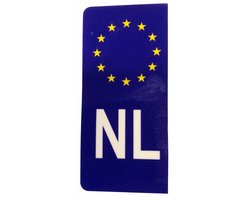 Kentekenplaat Sticker NEDERLAND - Sticker NL BLAUW