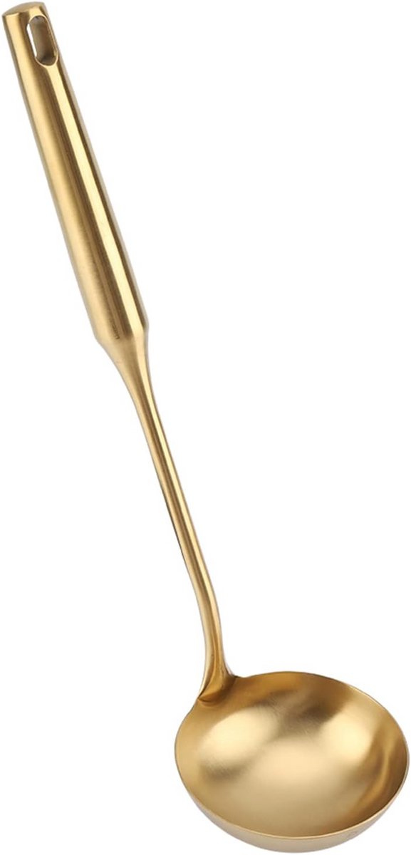 Grote Gouden Soeplepel Pollepel van Roestvrij Staal 38 cm