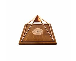 Medium Koperen Meru Piramide (15cm) met basisplaat voor energiebalans - Pyramide