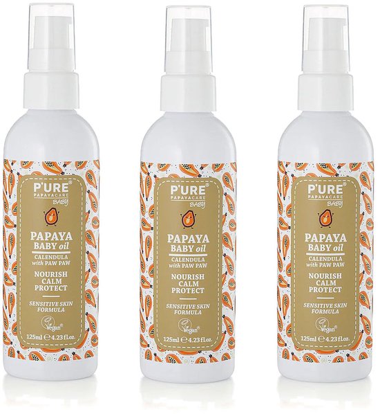 P'ure Papaya care - Papaya Baby Olie - Natuurlijk - 3 Pak - Voordeelverpakking van Merkloos — afbeelding 3