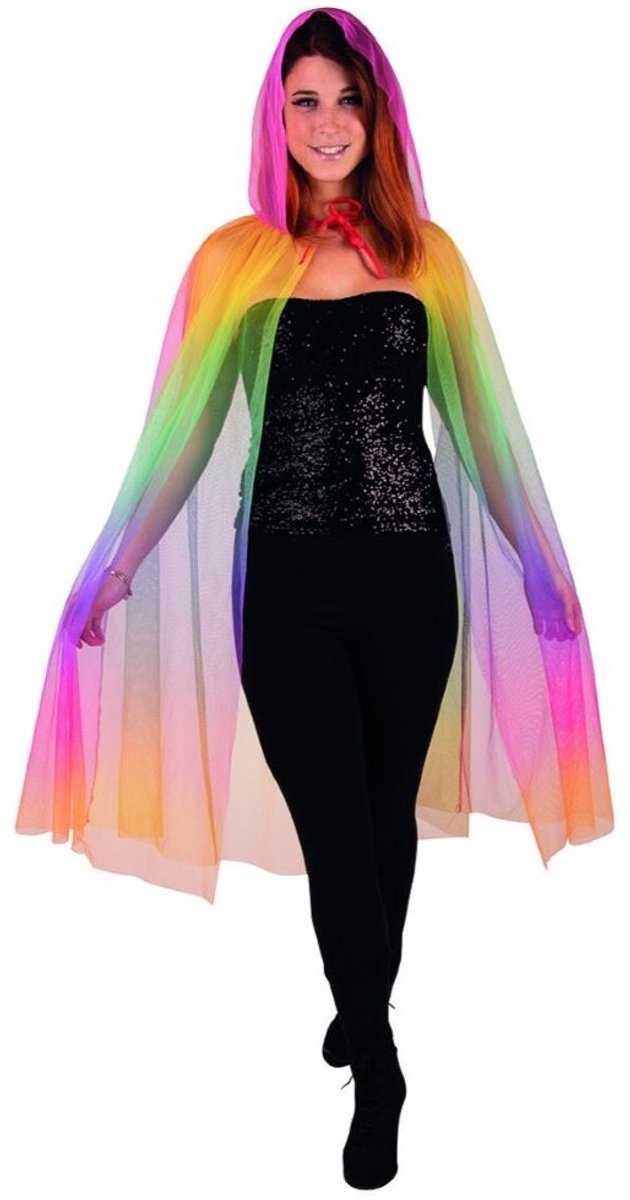 Transparante regenboogcape