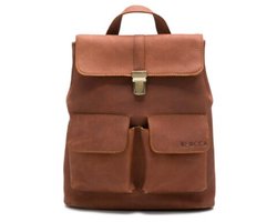 Beocca Lorne Leren Rugtas Dames - Compact van Plantaardig Gelooid Leer - Handgemaakt - Magneetsluiting - Inclusief Leren Etui - Duurzaam en Stijlvol - Cognac
