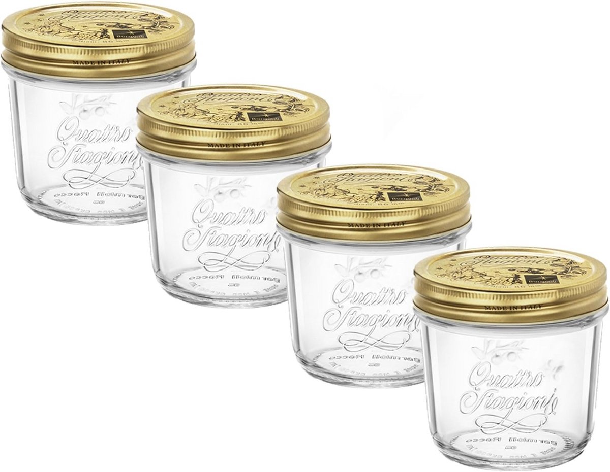 Weckpotten met Deksel Luchtdicht Transparant 20 CL - 4 Stuks