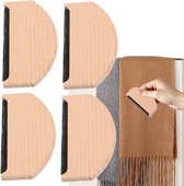 4-delige pluizenverwijderaar - WolKam - wol ontpiller - wolkam pluisverwijderaar - Pluisverwijderingsgereedschap - Hout - Natuurlijke houtkleur