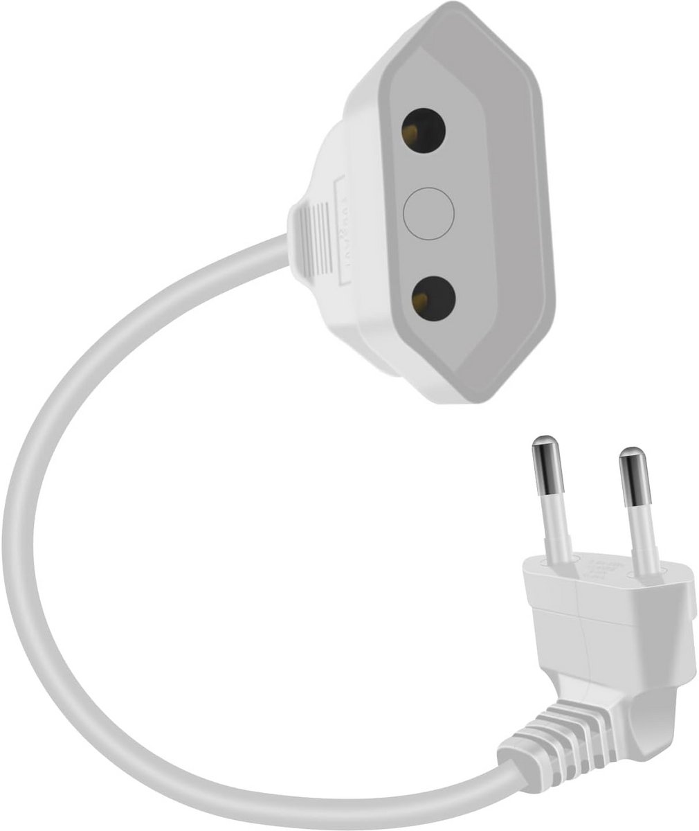 Haakse Stroomkabel Eurostekker Kort 2.5A 250V Zuiver Koper