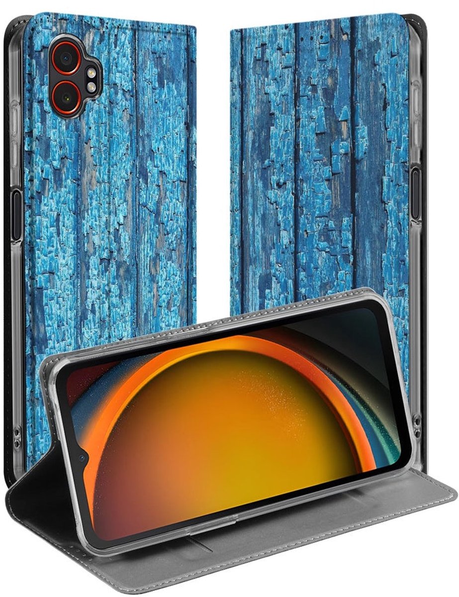 Samsung Galaxy Xcover 7 Pro Book Case Wood Blue