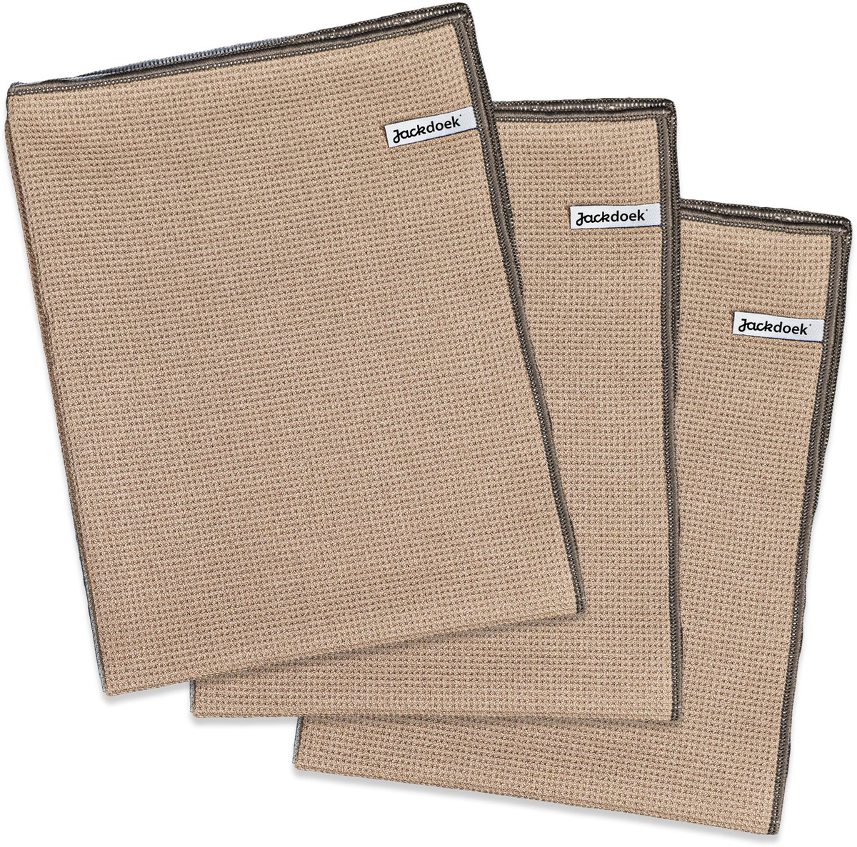 Jackdoek Dry NANO Droogdoeken XL - 3 stuks - Microvezel droogdoek Auto/Ramen/Glas/Spiegel - 46x61cm - Beige