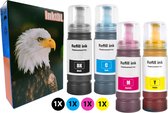 Huismerk geschikt voor Epson 104 Inktflessen - Inktflesjes - Geschikt voor EcoTank ET-1810 - ET-2721 - ET-2814 - ET-2820 - ET-2825