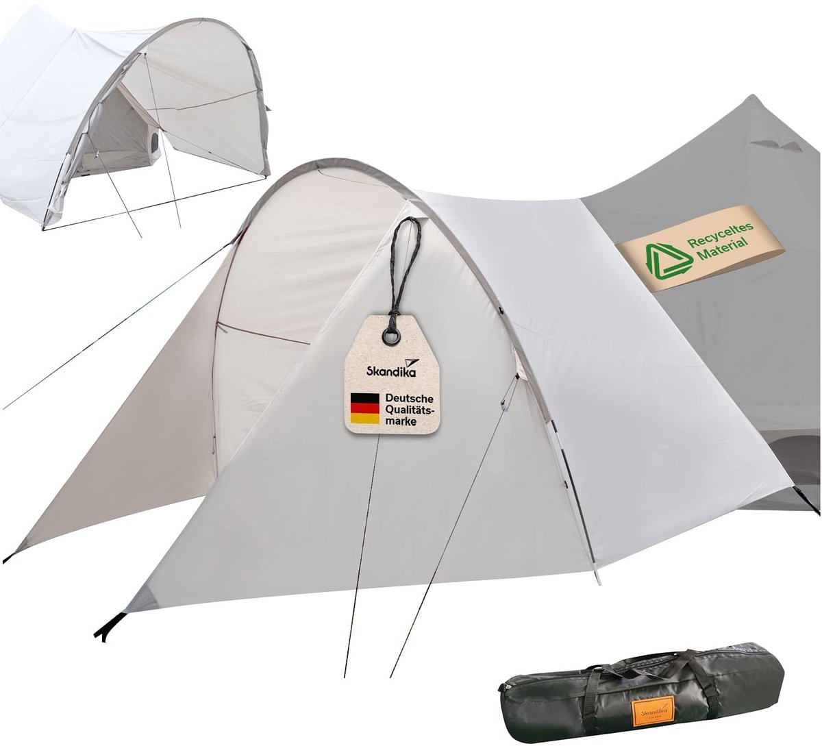 Skandika voortent voor tipi Kuopio 400/500 Protect - Luifel voor tipitent, stahoogte 190 cm, eenvoudige bevestiging, gerecycled kunststof, UV-bescherming 50+ | Tentuitbreiding, luifel, camping, outdoor