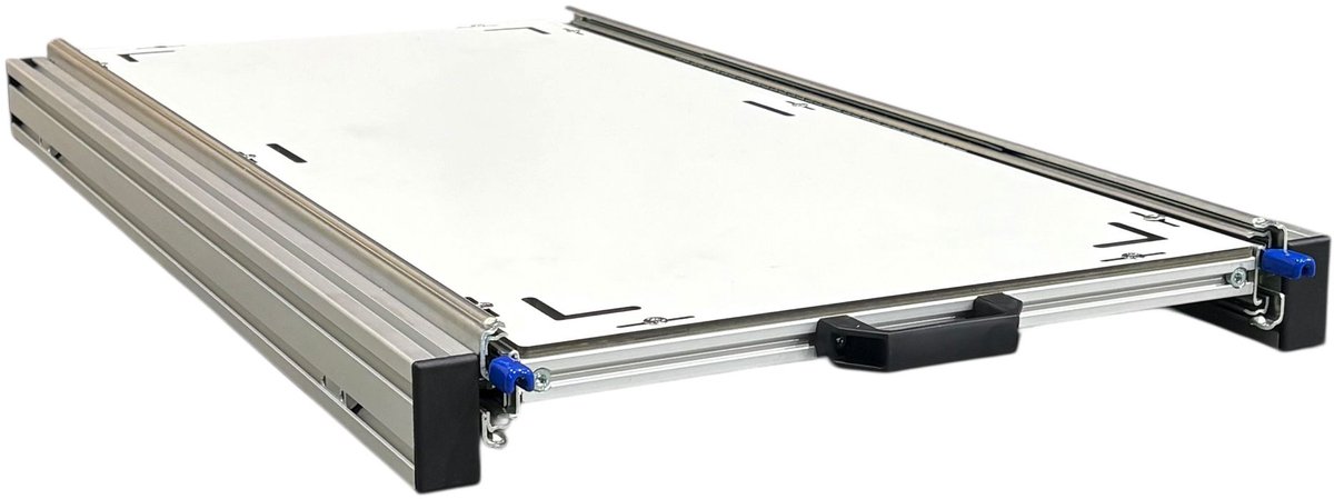 Schuifframe aluminium voor camper 90x40 cm met Global Volkern topplaat 6 mm
