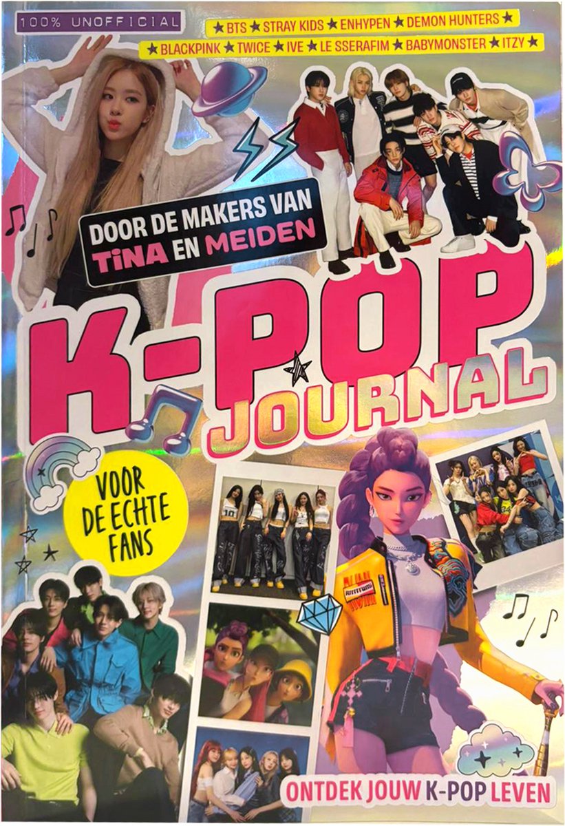 K-pop Journal - Journal - KPOP Dagboek Meisje - Stray Kids - BTS - ENHYPEN - Demon Hunters - BLACKPINK - IVE - TWICE - LE SSERAFIM - ITZY - BABYMONSTER - Aespa - Journaling - Vakantieboek - Zomerboek - Doeboek - DIY - Invulboek - Invullen - Creatief