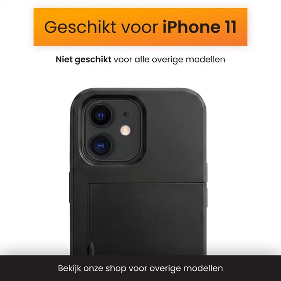 Coque R2B compatible avec iPhone 11 – Porte-cartes pour 3 cartes – Coque de téléphone avec protecteur d’écran – Modèle Utrecht