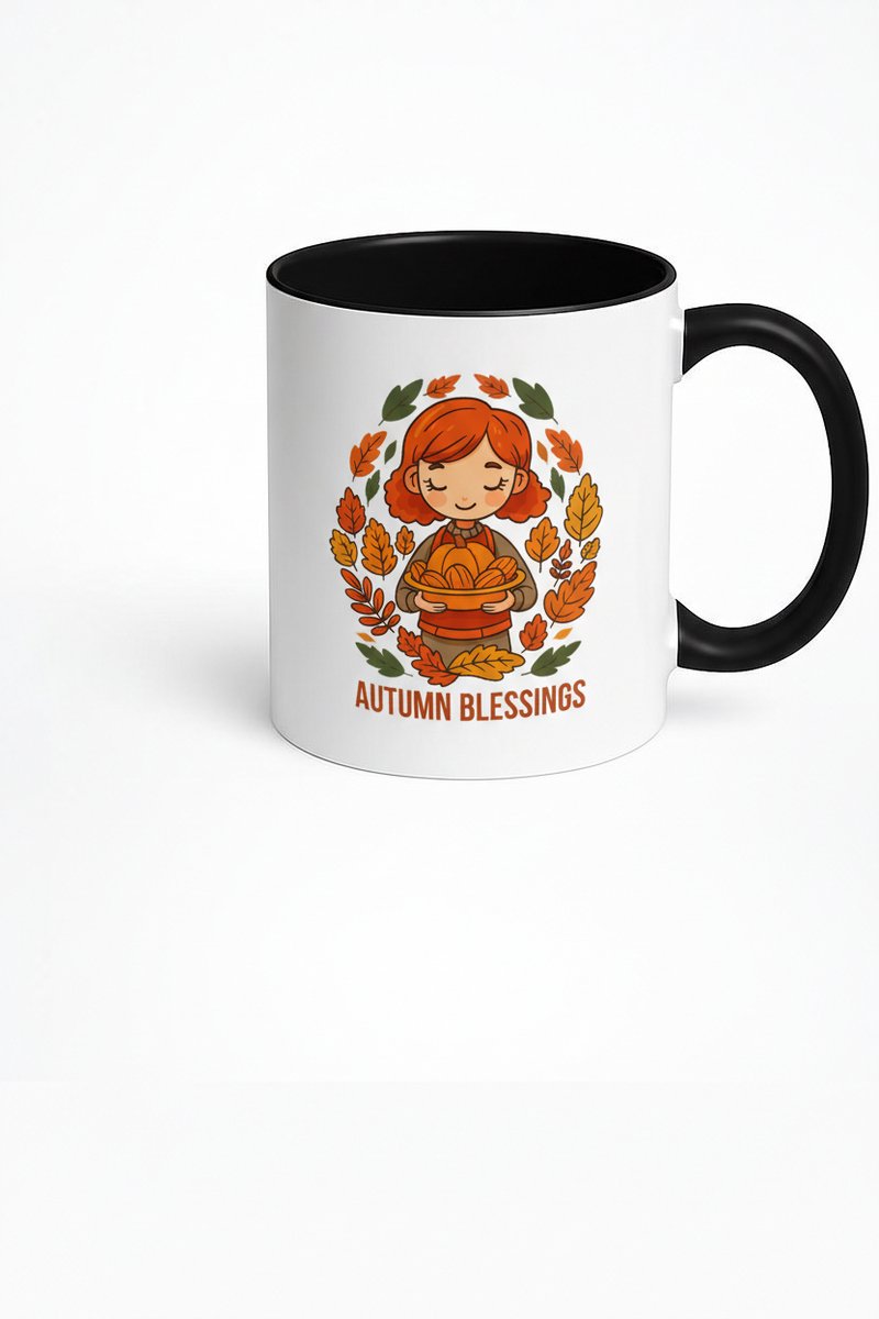 Autumn Blessings Mok - Keramische Koffiemok met Herfst Design