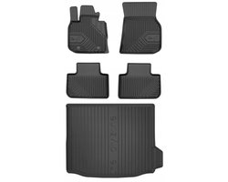 Frogum Voordeelset - Automatenset No.77 + Dry Zone Kofferbakmat - Geschikt voor BMW X3 G01 (vanaf 2017) - Met rechter zij-nis - TPE Rubber - Geurloos - Zwart