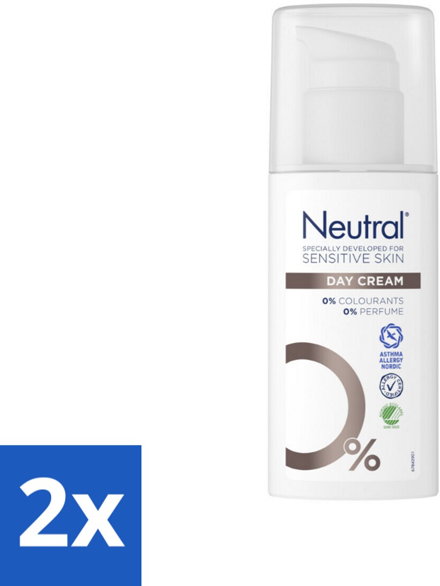2 x Neutral Face Cream 50 ml - Gevoelige Huid - Dagcrème - Hydratatie - Glycerine - Parfumvrij