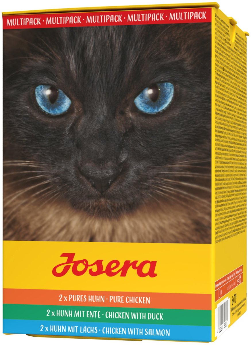 Josera Kattenvoer Josera Multipack - Graanvrij Natvoer met Kip, Eend en Zalm - 6x70gr