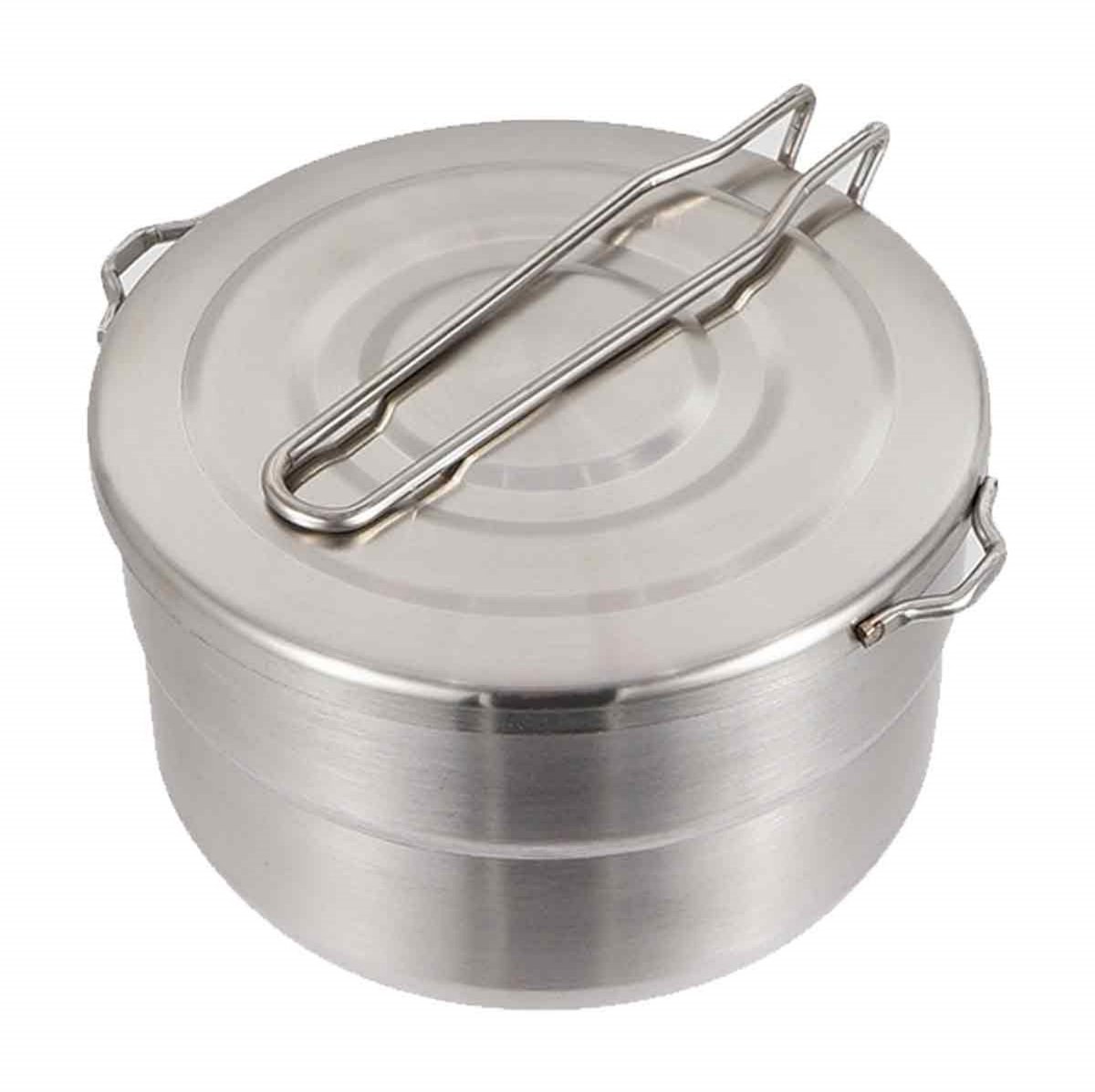 QTTVBTNA Kookpan - Pan - RVS - Ø 14 cm – Diepe Cilinderpan – 1.5L– Ideaal voor Kamperen