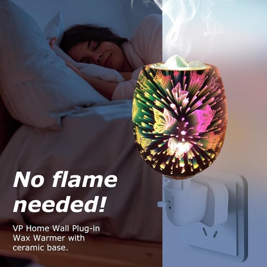 Ynkkvre - Aromalamp - elektrische waxmelter lamp - 3D glazen design - sfeerverlichting - geschikt voor slaapkamer, kantoor en yoga van Ynkkvre — afbeelding 4