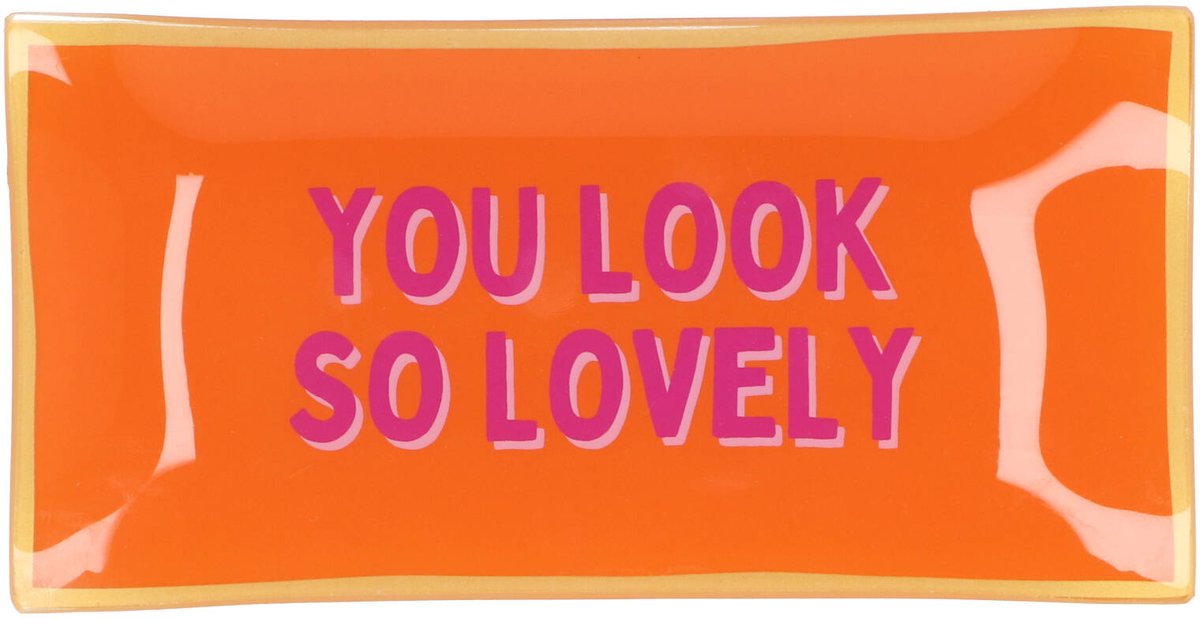 Daan Kromhout - Bord - Rechthoek - Glas - You look so Lovely - 20x10cm