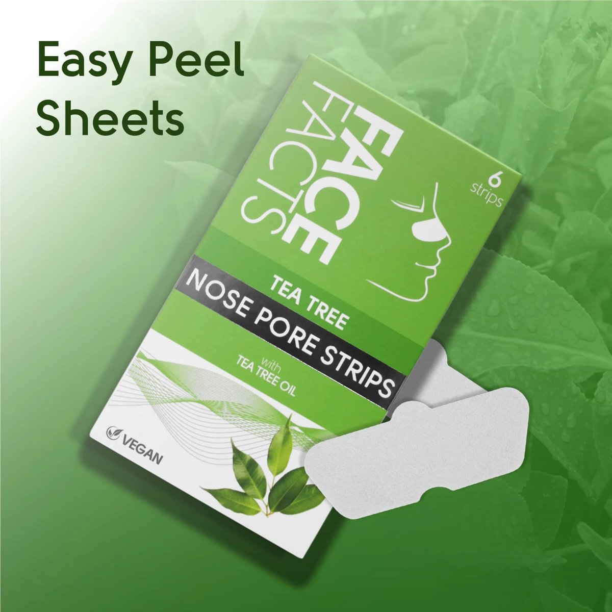 Face Facts | Nose Pore Strips Tea Tree - 6 pieces - Vegan