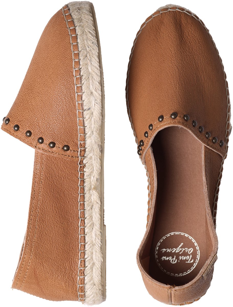 Platte leren espadrilles voor dames met studs | MALTA