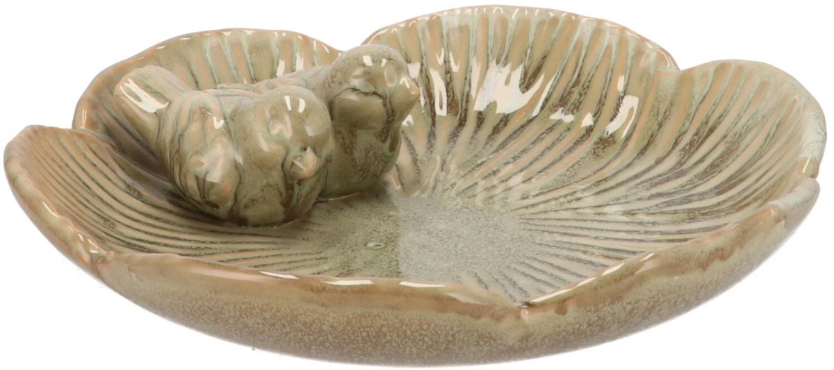Daan Kromhout - Vogelbad - Schaal - Vogelvoederplek - Groen - Keramiek - 26x7cm