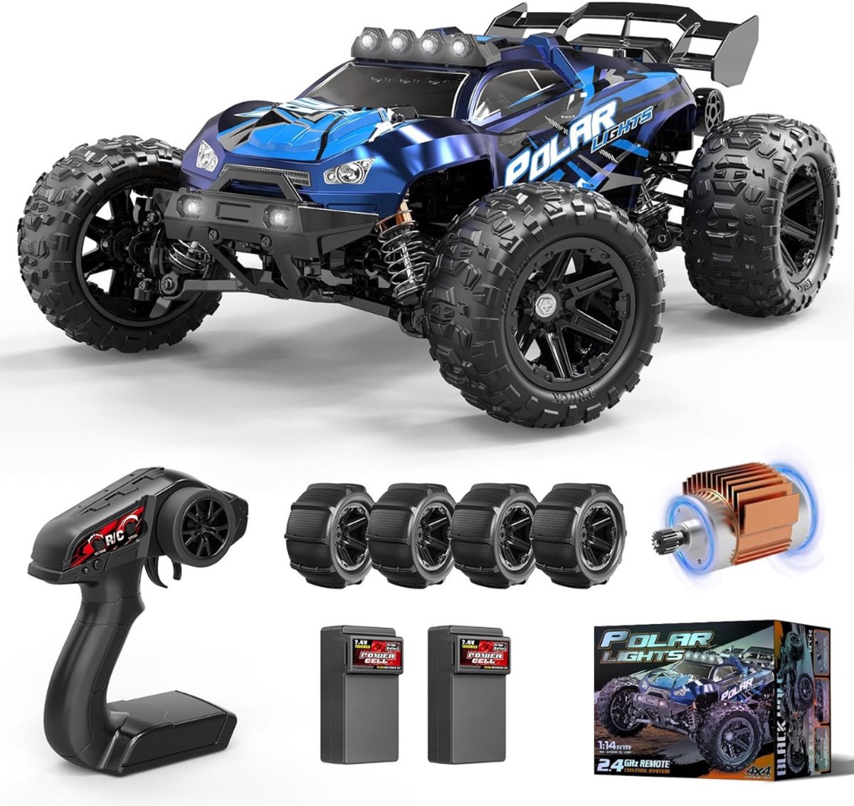 SCH® RC Auto Offroad - RC Auto - Blauw - 35cm x 24cm x 12cm