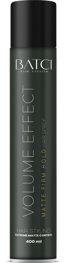 Aérosol noir Batci Volume Effect, contrôle mat extrême, 400 ml.