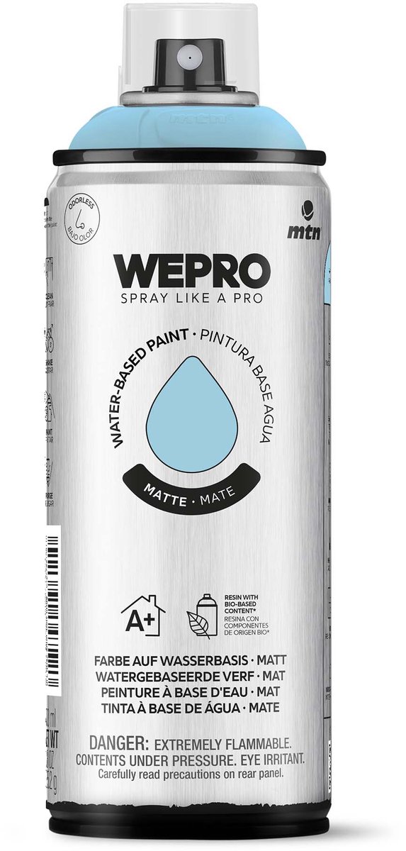 Spuitbus Blauw Pacific Mat MTN WEPRO WATER-BASED PAINT 400ML
