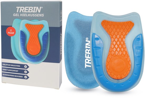 Coussinets de talon en gel Trebin – Semelles épine de talon et rehausseurs de talon – Coupes de talon amortissant les chocs contre la douleur au talon et la fasciite plantaire – Unisexe – 1 paire – Taille S 35-40