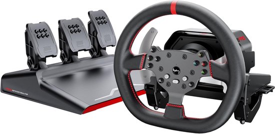 PXN - V10 Pro - Race Stuur - Met Pedalen - Force Feedback - 270/900° - Game Stuur - Geschikt voor - PS4 - PS5 - Xbox One - Xbox Series X|S - PC - Met App