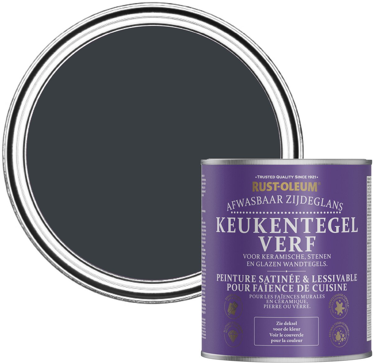 Rust-Oleum Keukentegelverf, Zijdeglans - Antraciet 750ml
