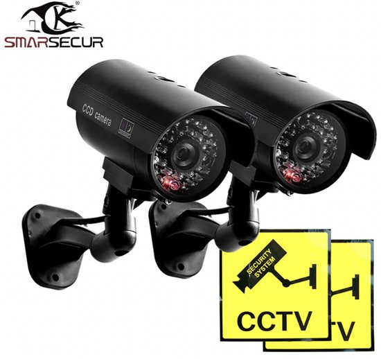 Fake camera voor buiten - Dummy camera - Nep camera - CCD Dummy Camera - Beveiligingscamera - Fake Outdoor Nepcamera - Nep Security Cam met rood knipperend led indicator voor binnen en buiten HiCHiCO® 2STUKS van HiCHiCO® — afbeelding 5