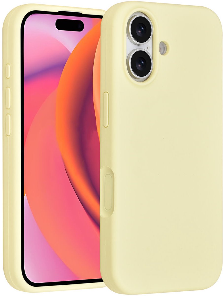 TUNIQ telefoonhoesje voor Apple iPhone 16 - Siliconen backcover - Geel