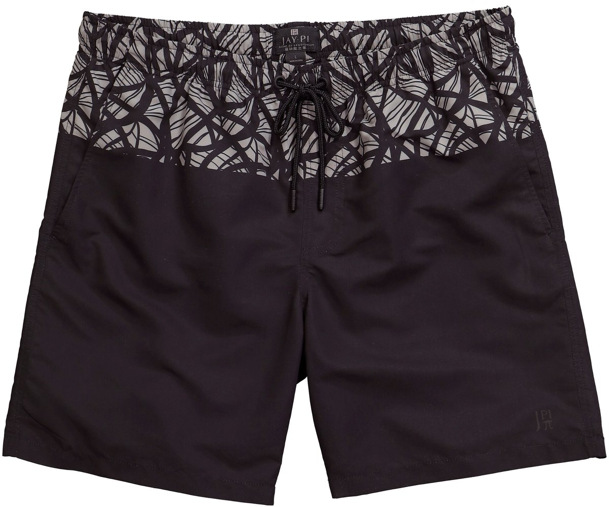 JAY-PI - Heren - Zwemshorts beachwear elastische band all-over print - Zwart - Maat L