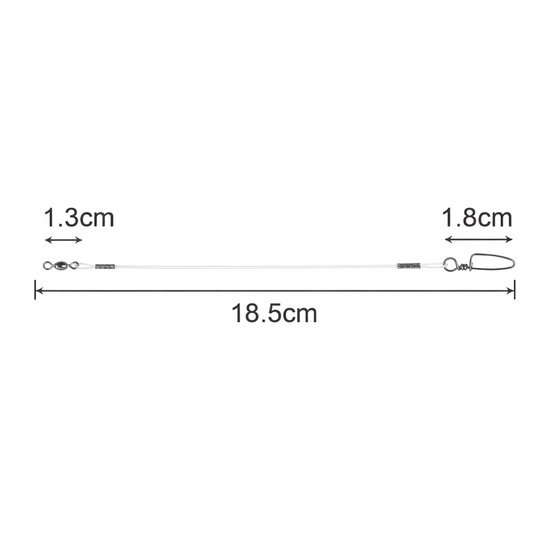S&D - Bas de ligne en fluorocarbone - 18,5 cm - 10 kg - Leader en fluorocarbone pour poissons prédateurs - Lot de 10