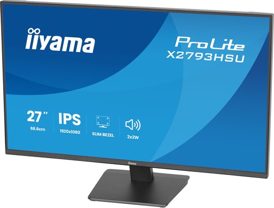 27″ ProLite X2793HSU-B1 IPS Monitor Full HD 120Hz USB-Hub Ergonomisch Verstelbaar Flicker-Free
