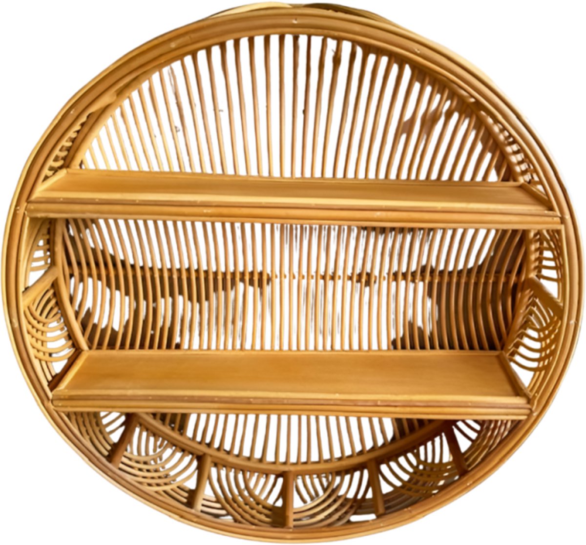 Rattan wallshelve D80x20cm