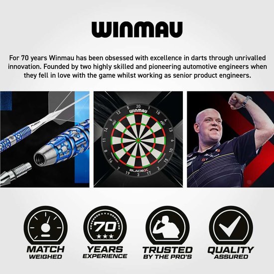 Winmau Fusion Blade X Black NO2 - Dart Flights van Merkloos — afbeelding 3