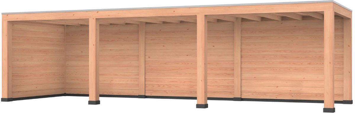 Douglas overkapping, 900 x 300, met achterwand en zijwand, Westwood Modern Plus