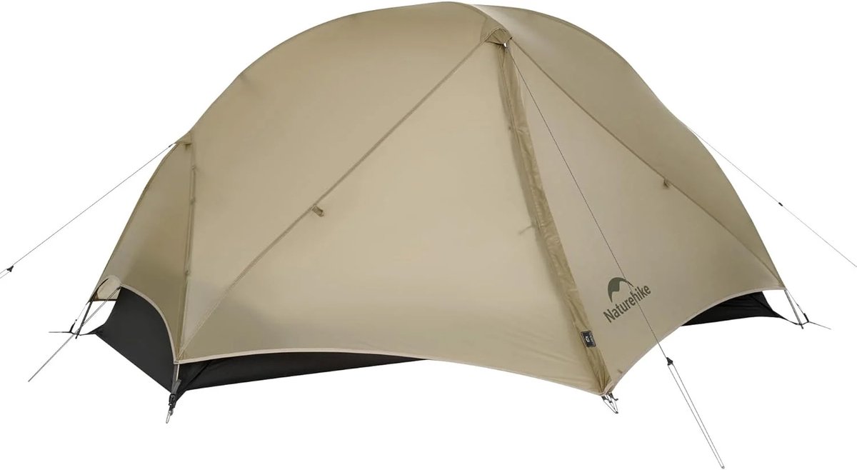 Naturehike Mongar UL 1 – 1-persoons ultralichtgewicht tent – Incl. grondzeil – 15D 1500MM – 3-seizoenen koepeltent – Waterdichte trekkerstent & kampeer tent – Maanzand