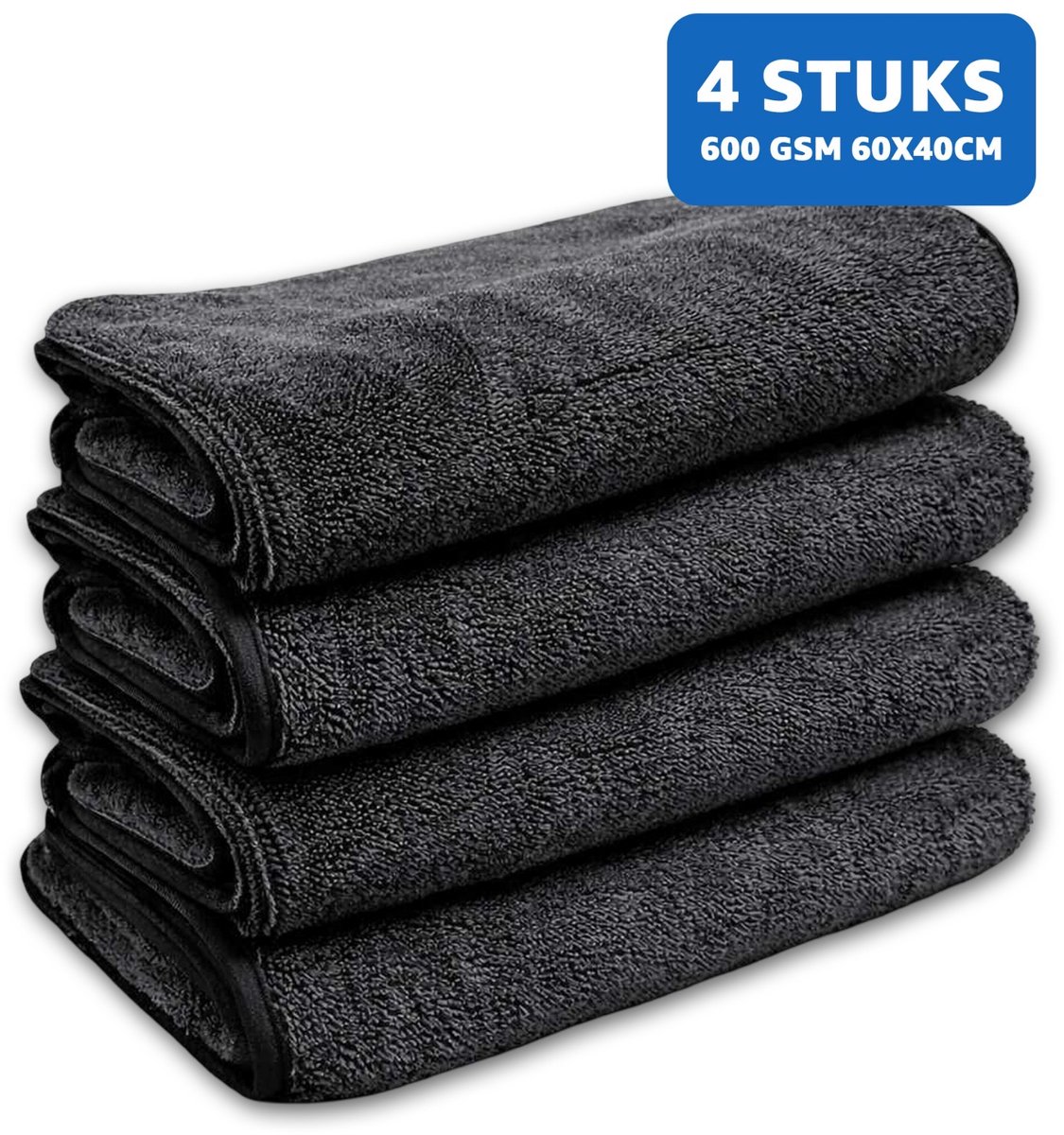 Liviahome 4 stuks-Hoge kwaliteit- Droogdoek badkamer- herbruikbare microvezel schoonmaakdoeken - Absorbeert tot 800 ml water- Sneldrogende doeken streeploos en kalkvrij - Multifunctionele microvezeldoek voor het schoonmaken van auto en spiegels-60×40