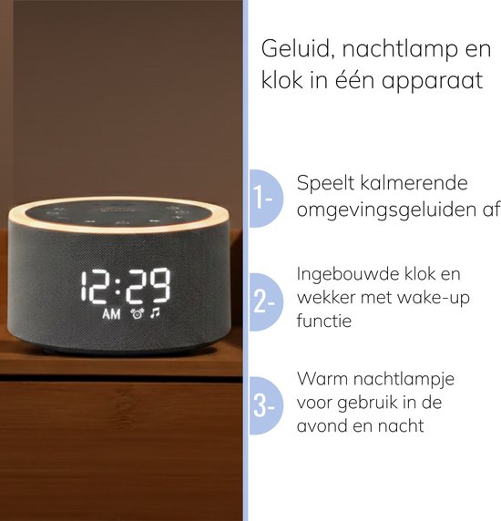 Yogasleep Dreamcenter Multi geluidsmachine met nachtlampje, geluidsmachine voor reizen, ruisonderdrukking voor privacy en concentratie, slaaptherapie voor volwassenen en baby's, register en